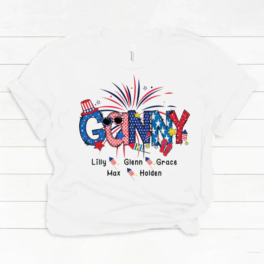Patriotic Doodle 4th Of July Ganny And Grandkid CTH01 Classic Canvas