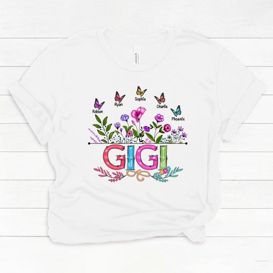 Personalized Gigi And Grandkids Butterfly Classic Canvas