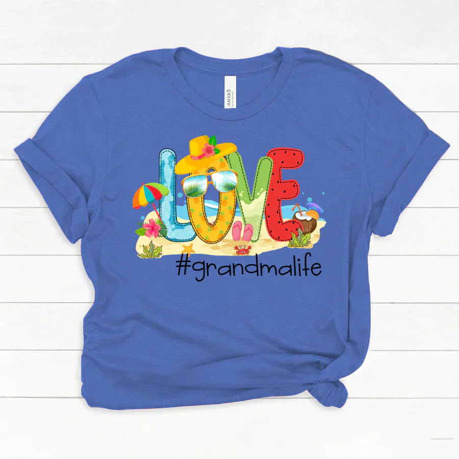 Personalized Love Beach Summer Grandma Life Classic Canvas