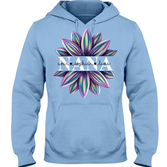 Personalized grandma and grandkids flower trend Hoodie