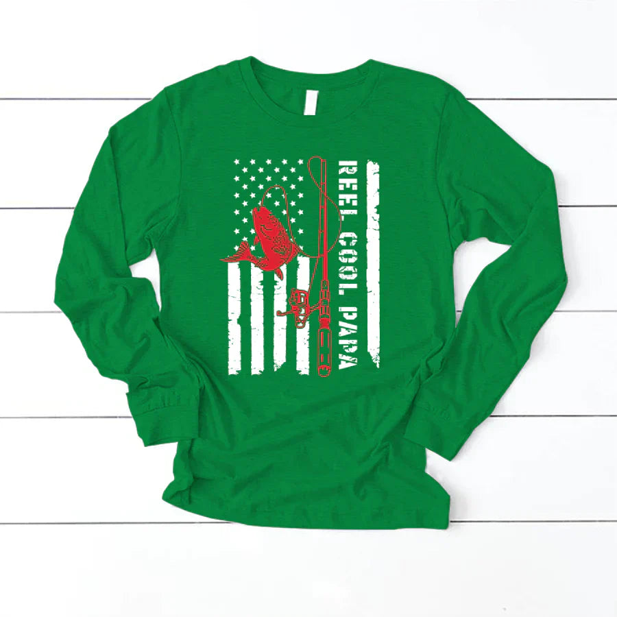 Reel Cool Papa, American Flag, Papa VTN221125 Longsleeve