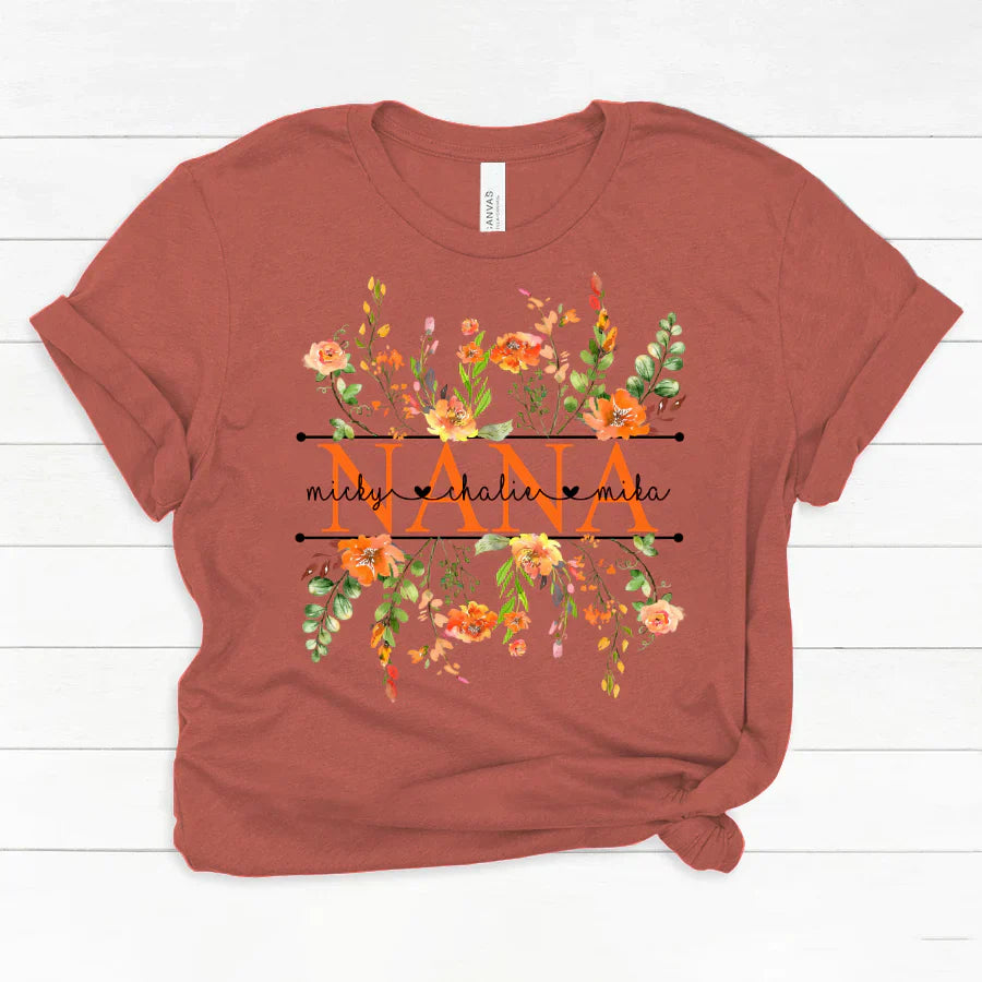 Summer Flowers Nana And Grandkids CTH01 Classic Canvas