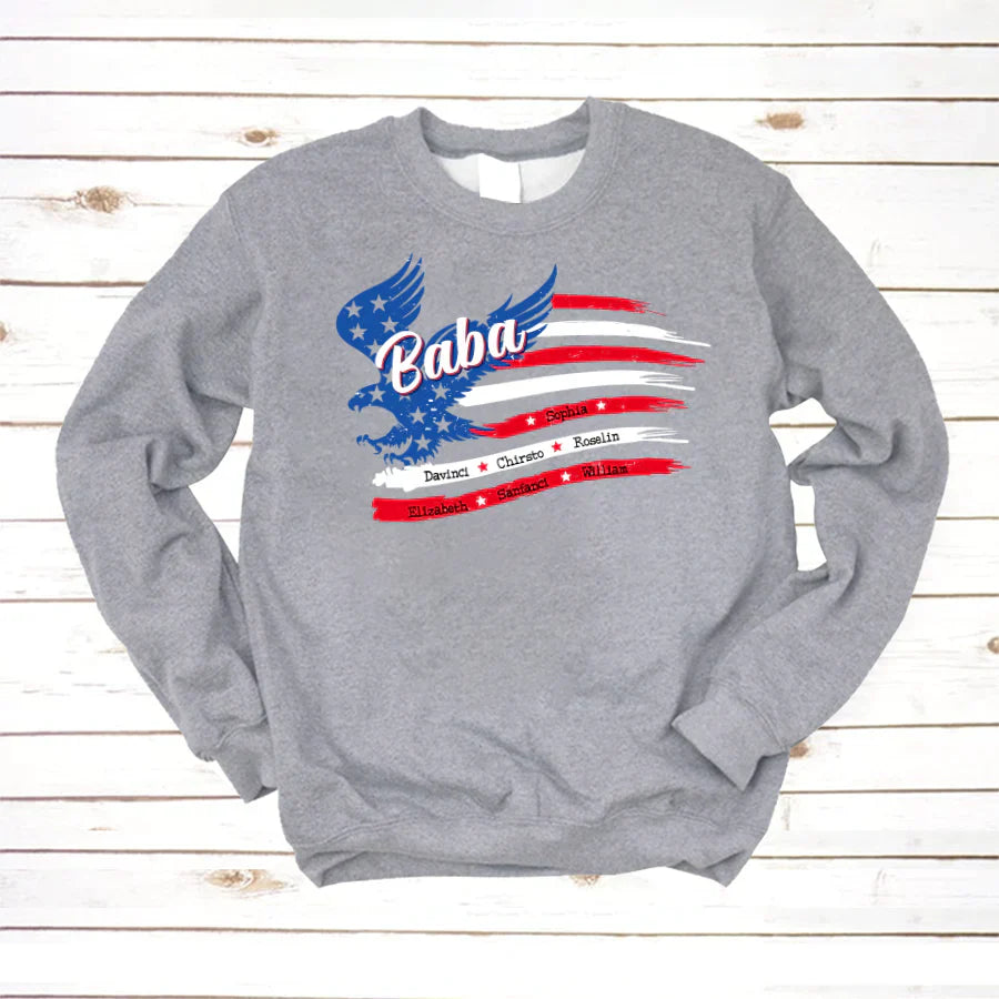 Baba With Grandkids Names 4th Of July CTL94 Sweatshirt