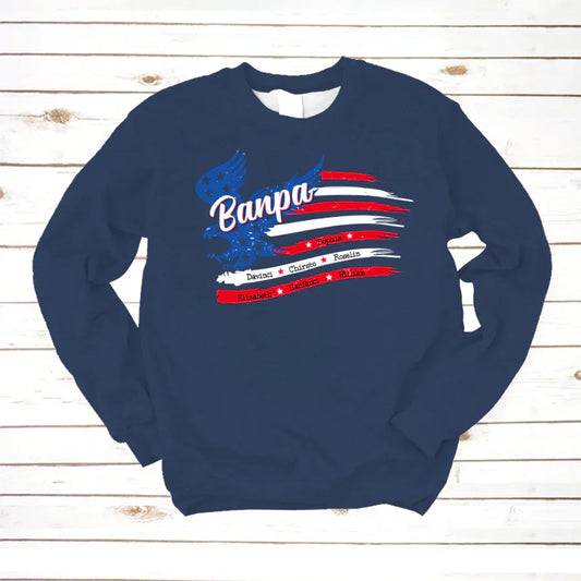 Banpa With Grandkids Names 4th Of July CTL94 Sweatshirt