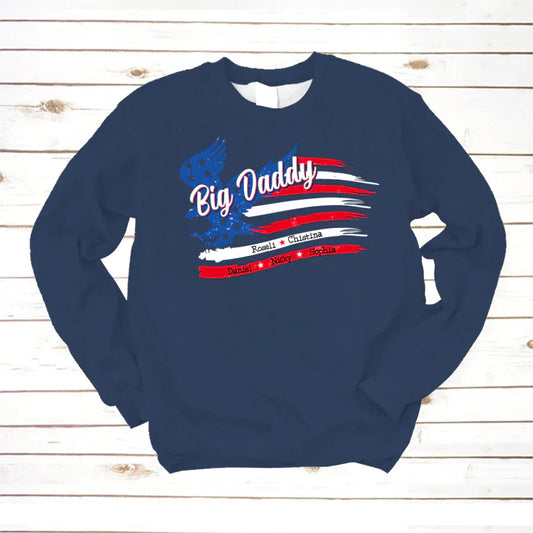 Big Daddy With Grandkids Names 4th Of July CTL94 Sweatshirt