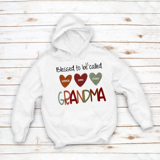 Blessed To Be Called Nana And Kids Autumn Fall CL01 Hoodie