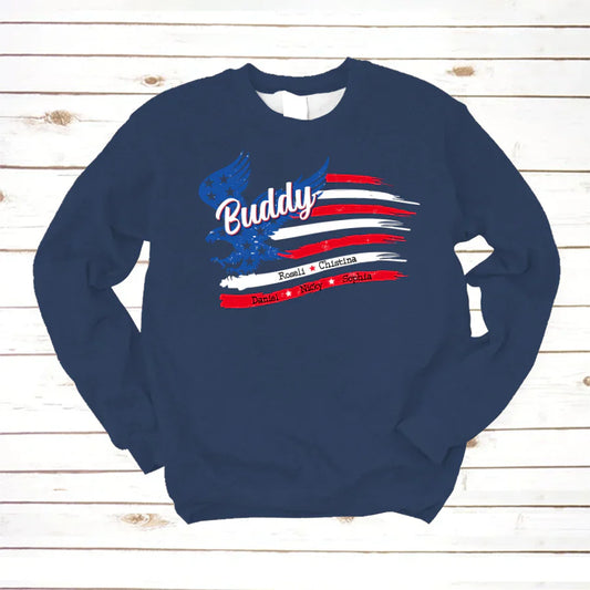 Buddy With Grandkids Names 4th Of July CTL94 Sweatshirt