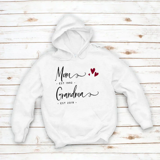 Personalized Mom EST Grandma EST Hoodie