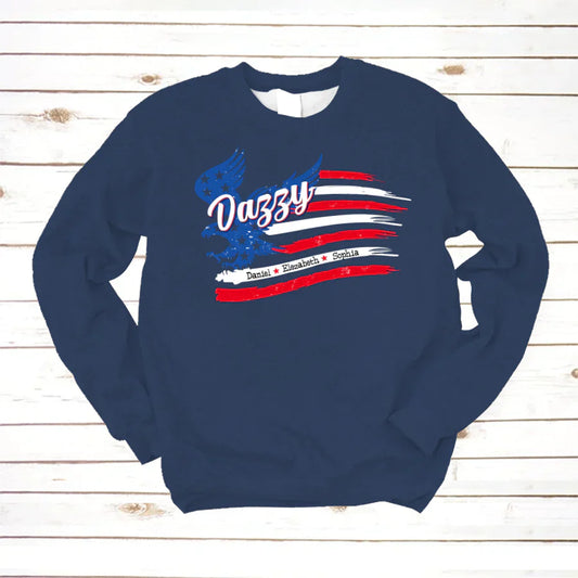 Dazzy With Grandkids Names 4th Of July CTL94 Sweatshirt