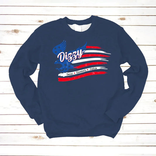 Dizzy With Grandkids Names 4th Of July CTL94 Sweatshirt