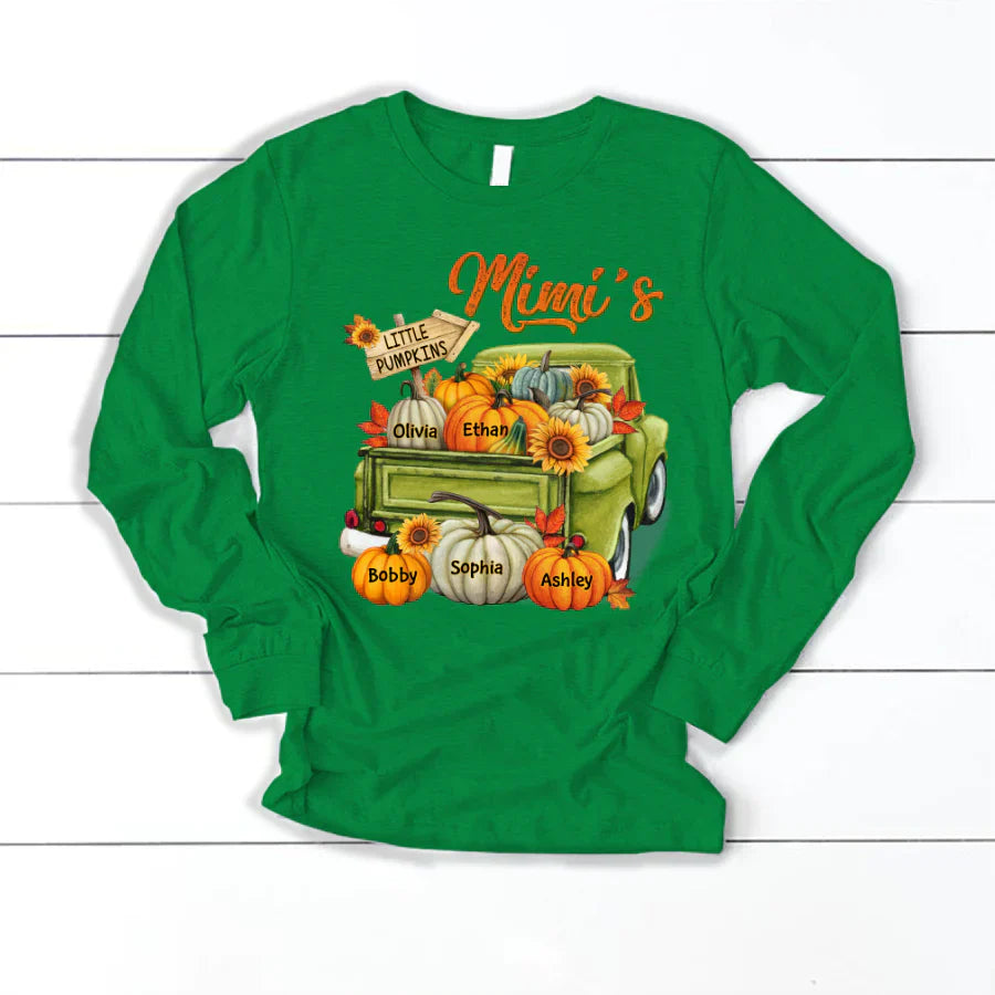 Fall Season Green Truck Mimi Personalized Longsleeve