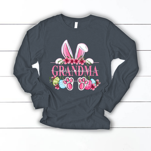 Grandma Bunny And Kids, Gift For Grandma, Grammy, Mama, Nana, Mimi, Mother Day CTH01 Longsleeve