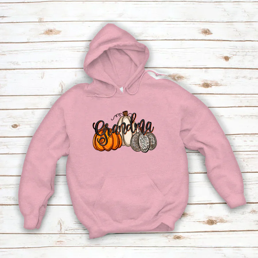 Grandma Pumpkins Leopard Autumn Hoodie