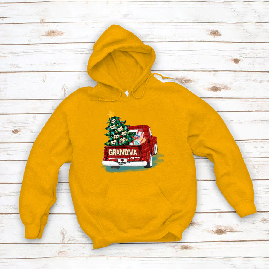 Grandma and Grandkids Christmas Truck 2022 Hoodie