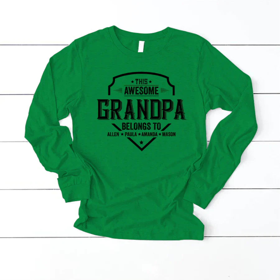 Grandpa Awesome With Grandkids VT22120051 Longsleeve