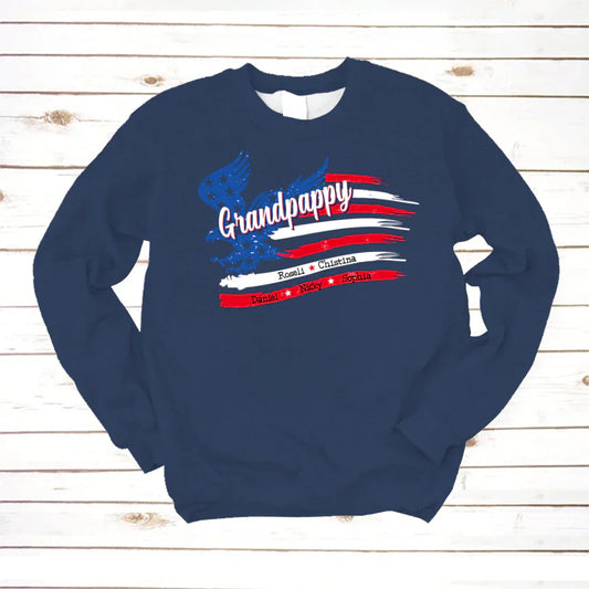 Grandpappy With Grandkids Names 4th Of July CTL94 Sweatshirt