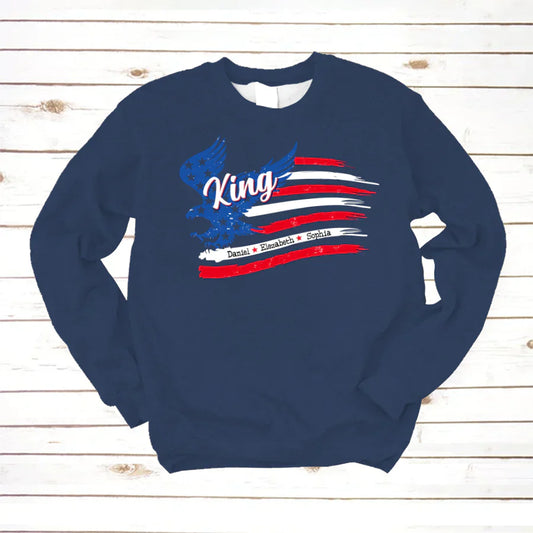 King With Grandkids Names 4th Of July CTL94 Sweatshirt