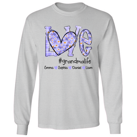 Love Daisy Purple Grandma Life With Kids TH Longsleeve