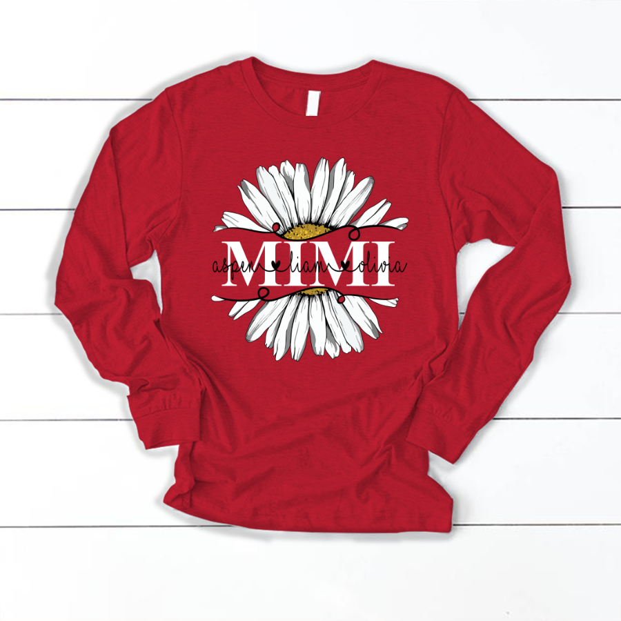 Mimi And Grandkids Flower Daisy Longsleeve