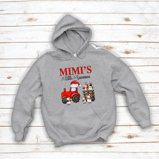 Mimi's Little Snowmen Trator Christmas Hoodie