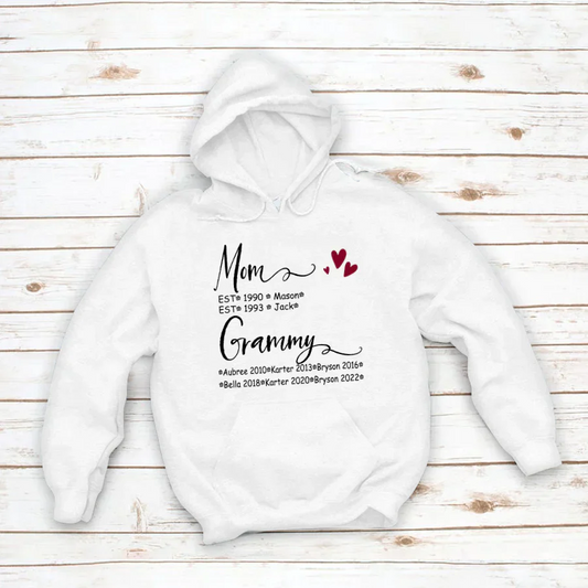 Mom And Grammy Kids Est VT22120093 Hoodie