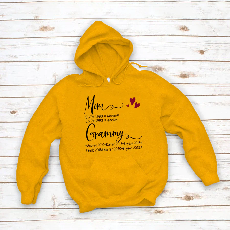 Mom And Grammy Kids Est VT22120093 Hoodie