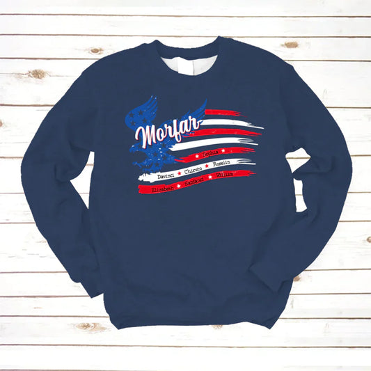 Morfar With Grandkids Names 4th Of July CTL94 Sweatshirt