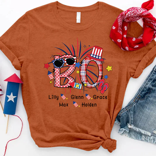 Patriotic Doodle 4th Of July BO And Grandkid CTH01 T-Shirt