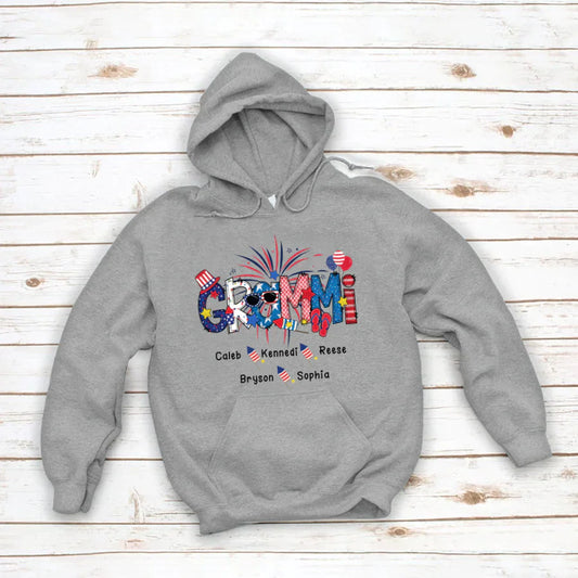 Patriotic Doodle 4th Of July GRAMMI And Grandkid CTH01 Hoodie