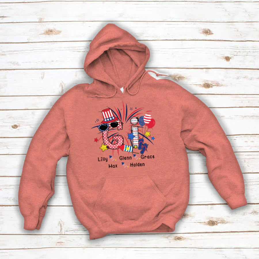 Patriotic Doodle 4th Of July Gi And Grandkid CTH01 Hoodie