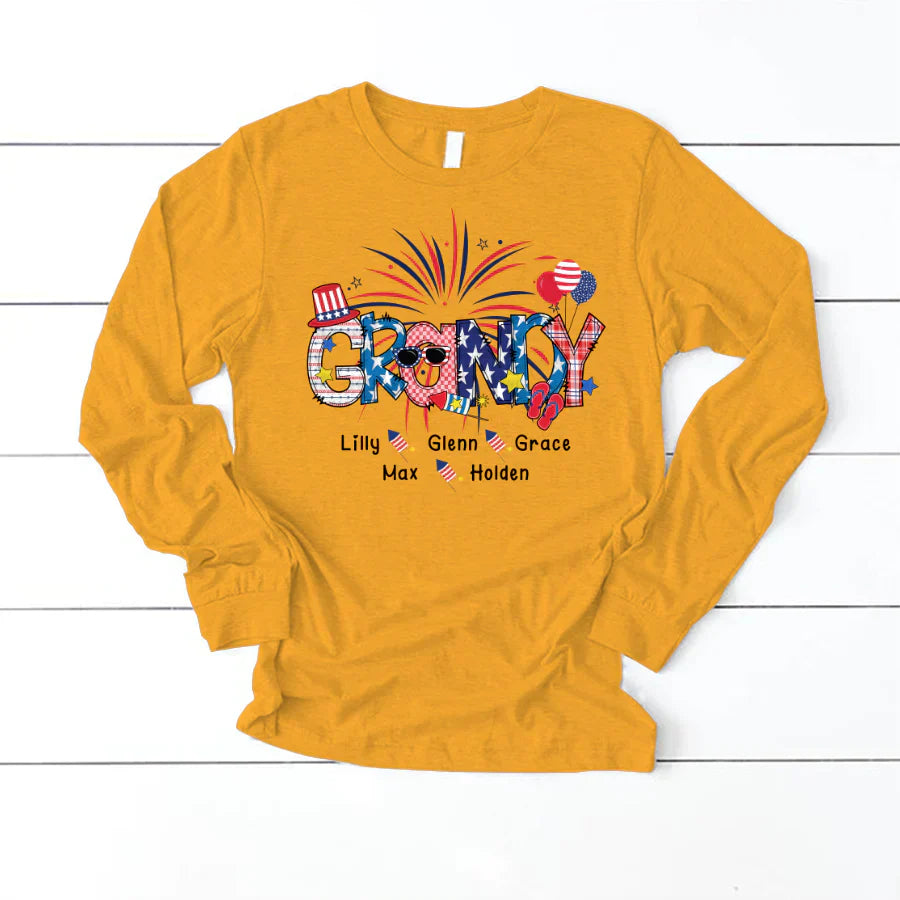 Patriotic Doodle 4th Of July Grandy And Grandkid CTH01 Longsleeve