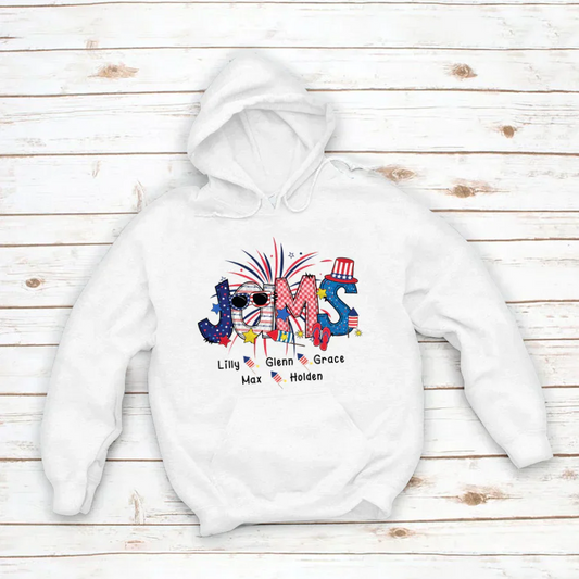 Patriotic Doodle 4th Of July Jams And Grandkid CTH01 Hoodie