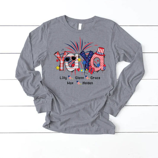 Patriotic Doodle 4th Of July Yaya And Grandkid CTH01 Longsleeve