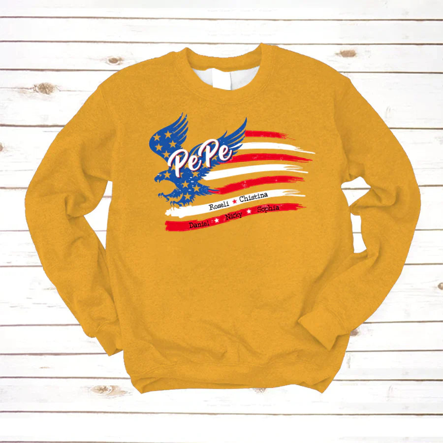 PePe With Grandkids Names 4th Of July CTL94 Sweatshirt