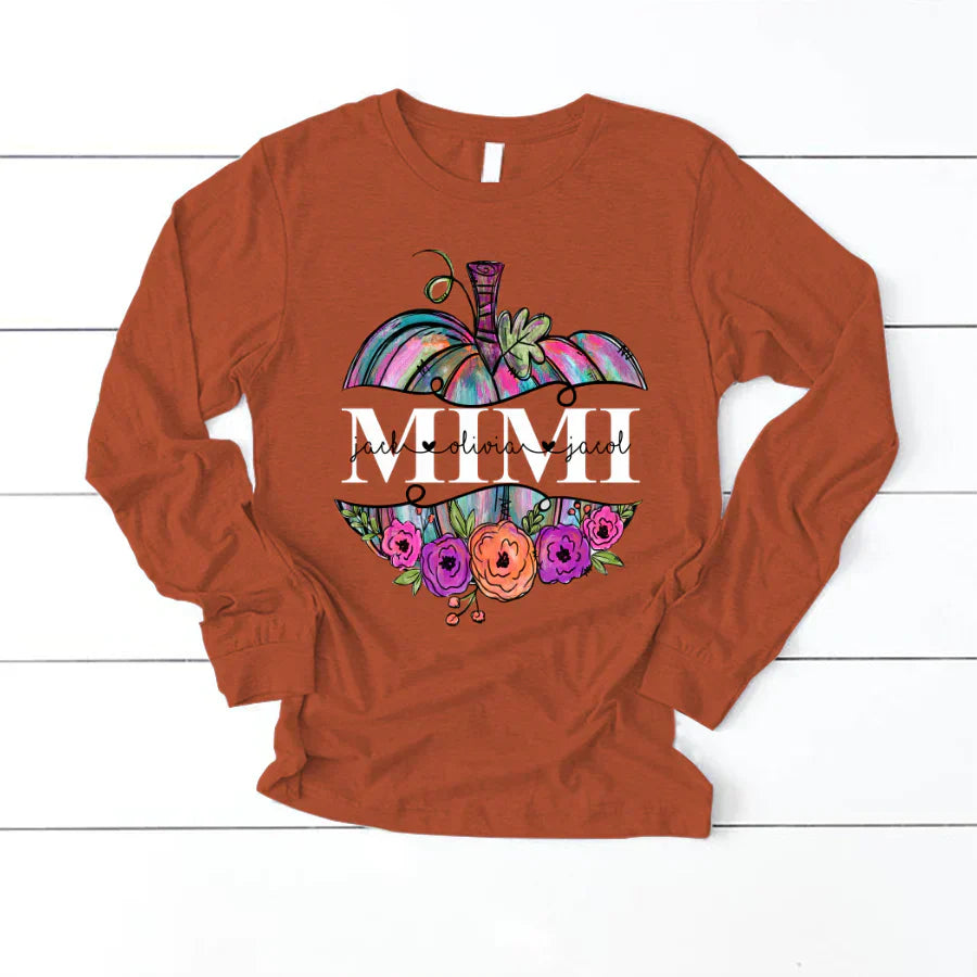 Personalized Mimi Painted Pumpkin 2022 Longsleeve