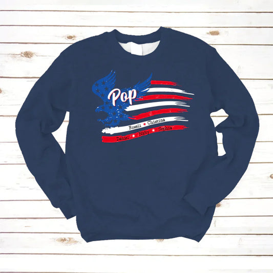 Pop With Grandkids Names 4th Of July CTL94 Sweatshirt
