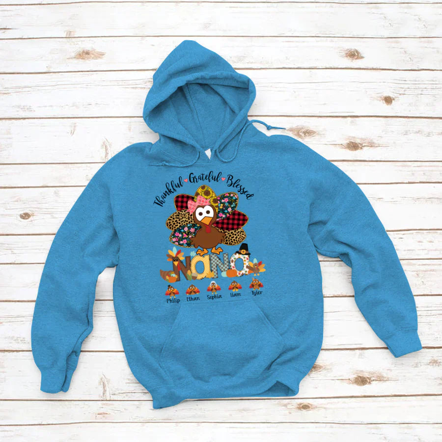 Thankful Greatful Blessed Nana Turkey 2022 Hoodie