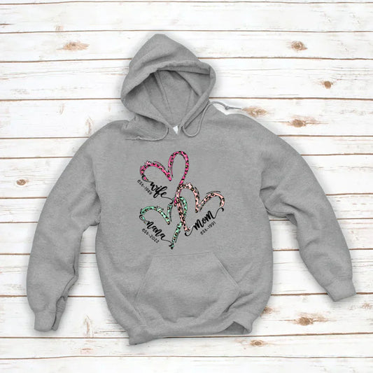 Wife Mom Grandma Heart VT2212001 Hoodie