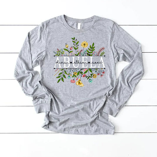 Wildflowers Abuela And Grandkids Longsleeve