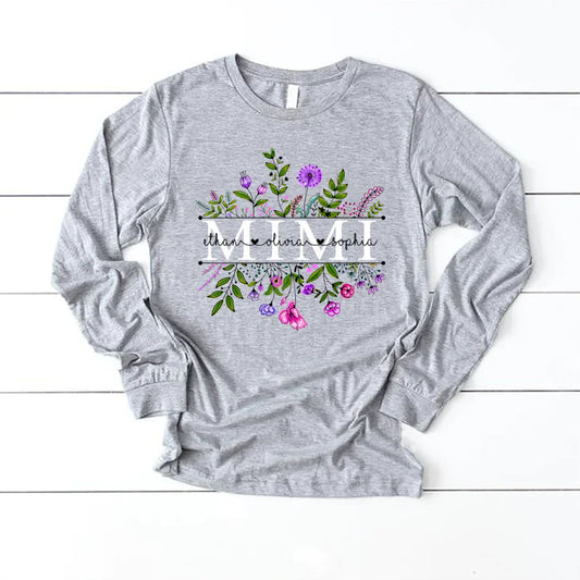 Wildflowers Mimi And Grandkids Watercolor Longsleeve