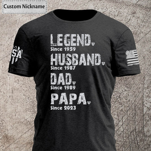 Papa Shirt Custom Dad & Papa Shirt, Father's Day Gift T-Shirt
