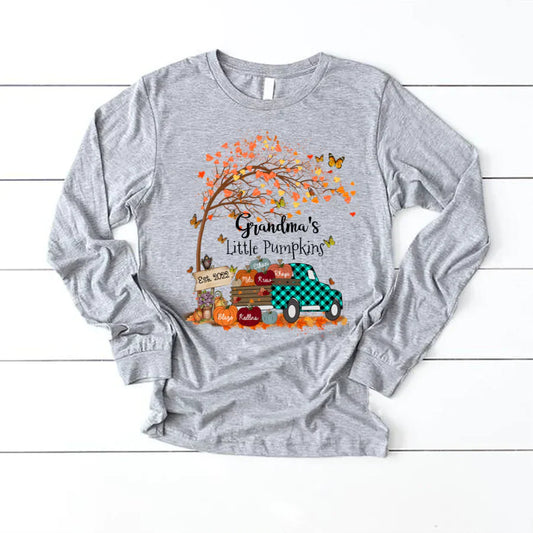 Autumn Tree Grandma's Little Pumpkins Est Longsleeve