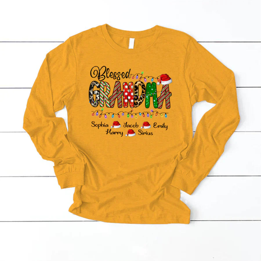 Christmas Lights Blessed Grandma And Kids CTH01 Longsleeve