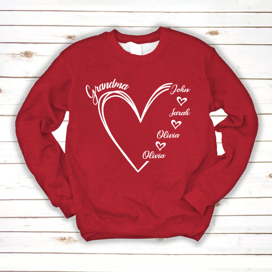 Custom Grandma shirt, Grandma Heart Shirt Sweatshirt