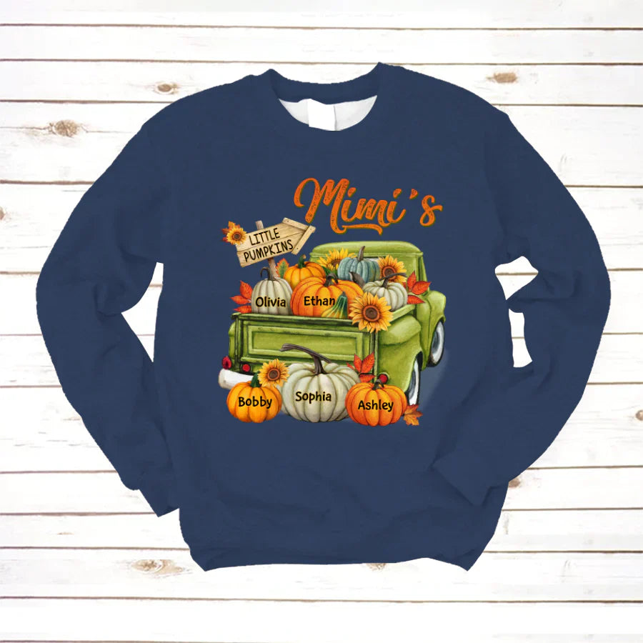 Fall Season Green Truck Mimi Personalized Sweatshirt