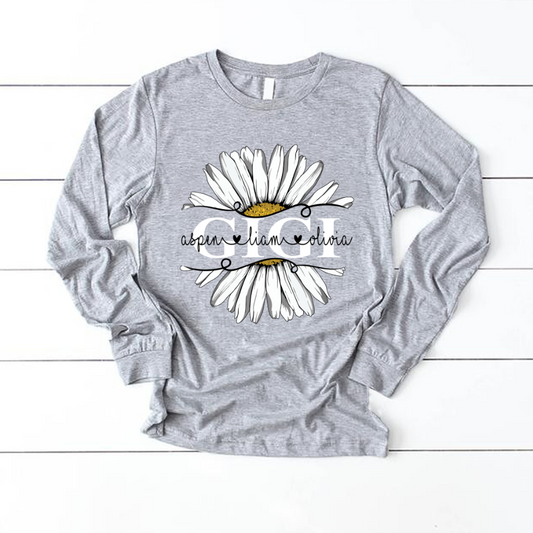 Gigi And Grandkids Flower Daisy Longsleeve