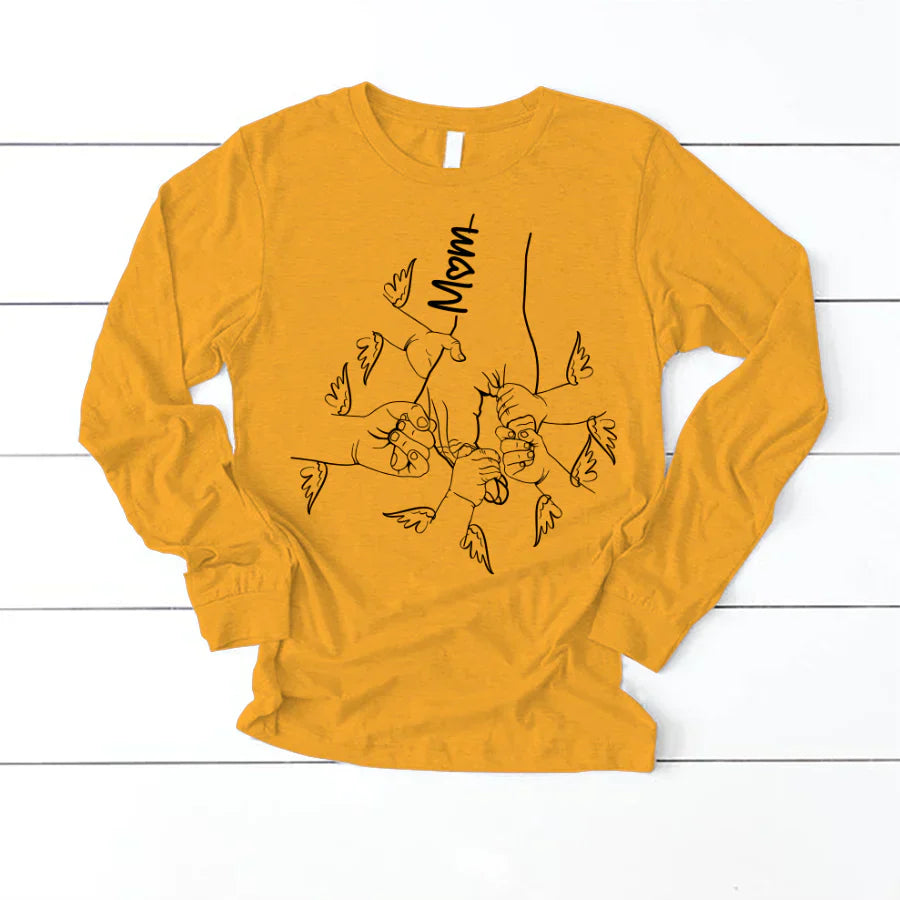 Hands Kids Mom Angle Wings Longsleeve