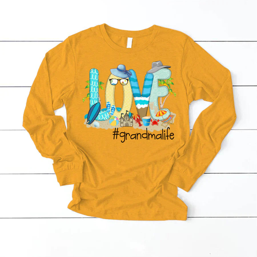 Love Beach Grandma Life Longsleeve