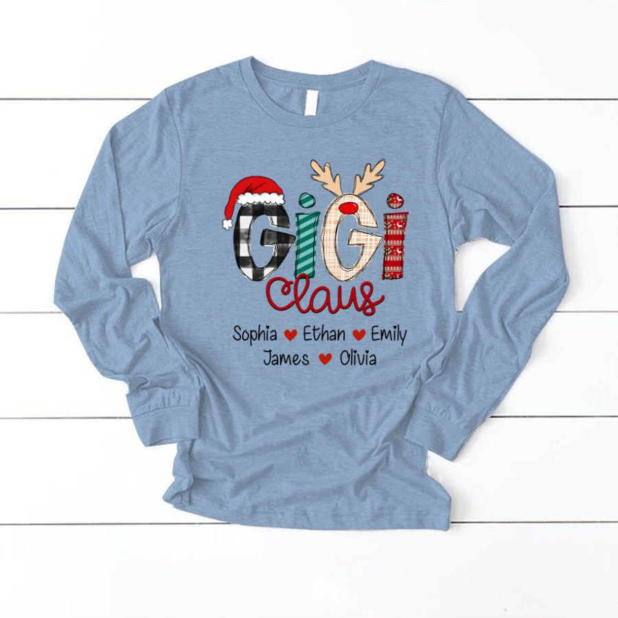Merry Chistmas Gigi Claus With Grandkids CL01 Longsleeve
