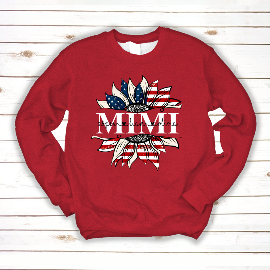 Mimi And Grandkids Sunflower Independence Sweatshirt
